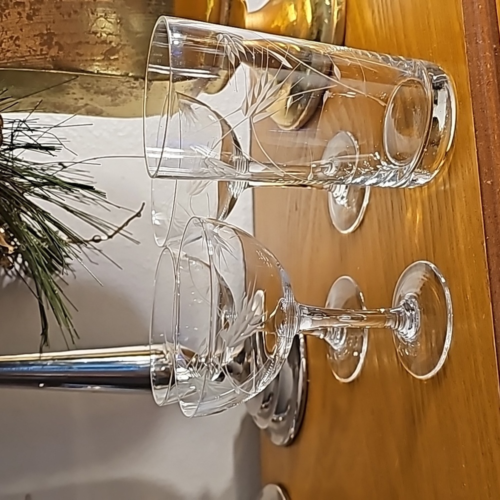 Craftsman Wheat Crystal Stemware Glasses, Set of 3